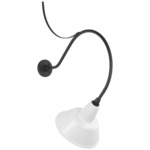 Academy Outdoor Anchored Larrabee Bowers Shade Wall Light - Matte Black / White