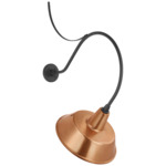 Academy Outdoor Anchored Larrabee Bowers Shade Wall Light - Matte Black / Soft Copper