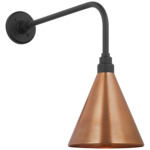 Academy Outdoor Rex Savannah Conical Wall Light - Matte Black / Soft Copper
