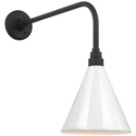 Academy Outdoor Rex Savannah Conical Wall Light - Matte Black / White