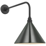 Academy Outdoor Rex Savannah Conical Wall Light - Matte Black / Green