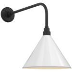 Academy Outdoor Rex Savannah Conical Wall Light - Matte Black / White
