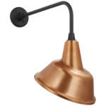 Academy Outdoor Rex Tilted Bowers Shade Wall Light - Matte Black / Soft Copper