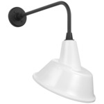 Academy Outdoor Rex Tilted Bowers Shade Wall Light - Matte Black / White