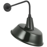 Academy Outdoor Rex Tilted Bowers Shade Wall Light - Matte Black / Green