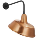 Academy Outdoor Rex Tilted Bowers Shade Wall Light - Matte Black / Soft Copper