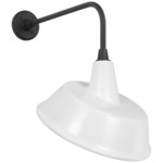 Academy Outdoor Rex Tilted Bowers Shade Wall Light - Matte Black / White