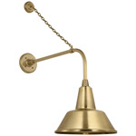 Academy Outdoor Anchored Rex Bowers Shade Wall Light - Hand-Rubbed Antique Brass