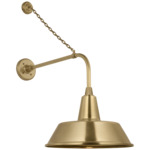 Academy Outdoor Anchored Rex Bowers Shade Wall Light - Hand-Rubbed Antique Brass
