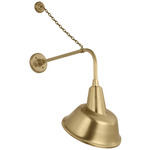 Academy Outdoor Anchored Rex Tilted Bowers Shade Wall Light - Hand-Rubbed Antique Brass