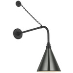 Academy Outdoor Anchored Rex Savannah Conical Wall Light - Matte Black / Green