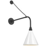 Academy Outdoor Anchored Rex Savannah Conical Wall Light - Matte Black / White