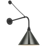 Academy Outdoor Anchored Rex Savannah Conical Wall Light - Matte Black / Green