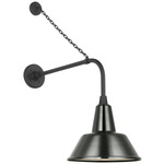 Academy Outdoor Anchored Rex Bowers Shade Wall Light - Matte Black / Green