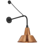 Academy Outdoor Anchored Rex Bowers Shade Wall Light - Matte Black / Soft Copper