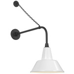 Academy Outdoor Anchored Rex Bowers Shade Wall Light - Matte Black / White