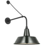 Academy Outdoor Anchored Rex Bowers Shade Wall Light - Matte Black / Green