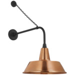 Academy Outdoor Anchored Rex Bowers Shade Wall Light - Matte Black / Soft Copper
