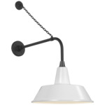 Academy Outdoor Anchored Rex Bowers Shade Wall Light - Matte Black / White