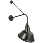 Academy Outdoor Anchored Rex Tilted Bowers Shade Wall Light - Matte Black / Green
