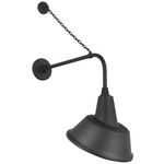 Academy Outdoor Anchored Rex Tilted Bowers Shade Wall Light - Matte Black