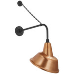 Academy Outdoor Anchored Rex Tilted Bowers Shade Wall Light - Matte Black / Soft Copper