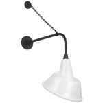Academy Outdoor Anchored Rex Tilted Bowers Shade Wall Light - Matte Black / White