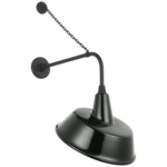Academy Outdoor Anchored Rex Tilted Bowers Shade Wall Light - Matte Black / Green