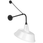 Academy Outdoor Anchored Rex Tilted Bowers Shade Wall Light - Matte Black / White