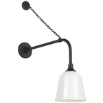 Academy Outdoor Anchored Rex Sm Rockhouse Shade Wall Light - Matte Black / White