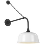 Academy Outdoor Anchored Rex Rockhouse Shade Wall Light - Matte Black / White