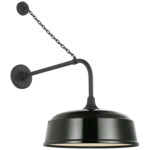 Academy Outdoor Anchored Rex Rockhouse Shade Wall Light - Matte Black / Green