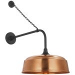 Academy Outdoor Anchored Rex Rockhouse Shade Wall Light - Matte Black / Soft Copper