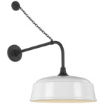 Academy Outdoor Anchored Rex Rockhouse Shade Wall Light - Matte Black / White