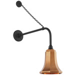 Academy Outdoor Anchored Rex Savannah Shade Wall Light - Matte Black / Soft Copper