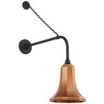Academy Outdoor Anchored Rex Savannah Shade Wall Light - Matte Black / Soft Copper