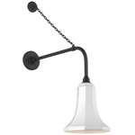 Academy Outdoor Anchored Rex Savannah Shade Wall Light - Matte Black / White