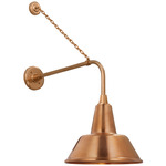 Academy Outdoor Anchored Rex Bowers Shade Wall Light - Soft Copper