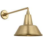 Academy Outdoor Mack Bowers Shade Wall Light - Hand-Rubbed Antique Brass