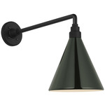 Academy Outdoor Mack Savannah Conical Wall Light - Matte Black / Green