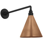 Academy Outdoor Mack Savannah Conical Wall Light - Matte Black / Soft Copper