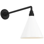 Academy Outdoor Mack Savannah Conical Wall Light - Matte Black / White