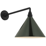 Academy Outdoor Mack Savannah Conical Wall Light - Matte Black / Green