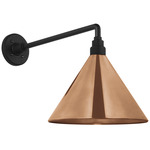 Academy Outdoor Mack Savannah Conical Wall Light - Matte Black / Soft Copper