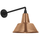Academy Outdoor Mack Bowers Shade Wall Light - Matte Black / Soft Copper