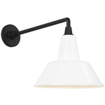 Academy Outdoor Mack Bowers Shade Wall Light - Matte Black / White