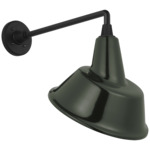 Academy Outdoor Mack Tilted Bowers Shade Wall Light - Matte Black / Green