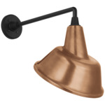 Academy Outdoor Mack Tilted Bowers Shade Wall Light - Matte Black / Soft Copper