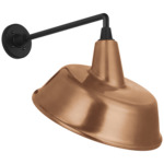 Academy Outdoor Mack Tilted Bowers Shade Wall Light - Matte Black / Soft Copper