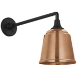 Academy Outdoor Mack Small Rockhouse Shade Wall Light - Matte Black / Soft Copper
